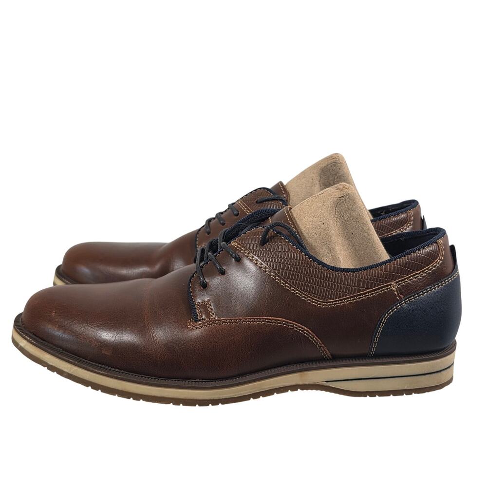 West Harris Boy's Harrison Dress Shoes Brown Navy Size 2M Classic Oxford